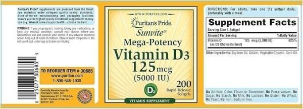 VITAMIN D3 Mega Potency 5000 IU - Image 3