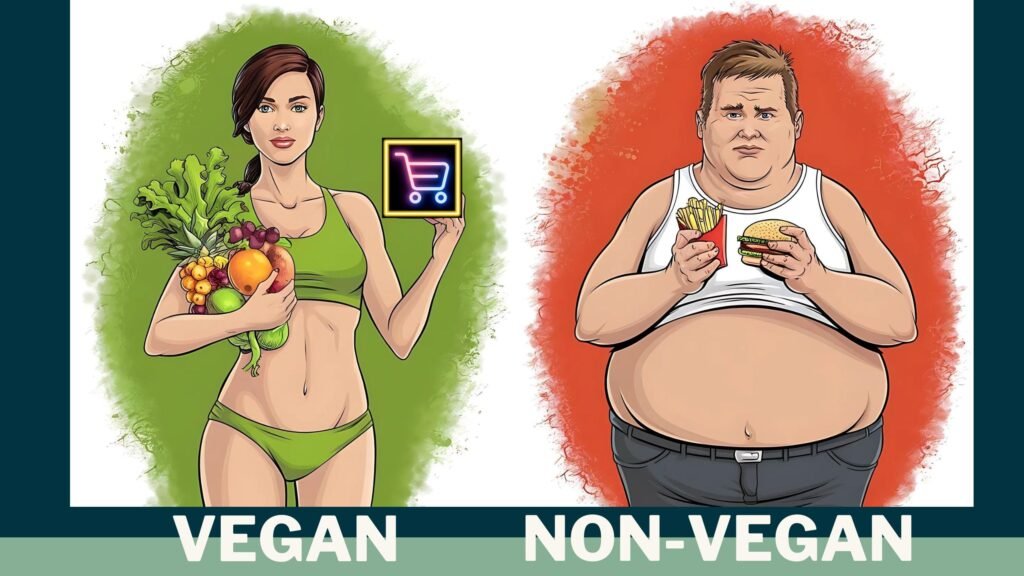 statistics between vegans and non vegans in weight loss