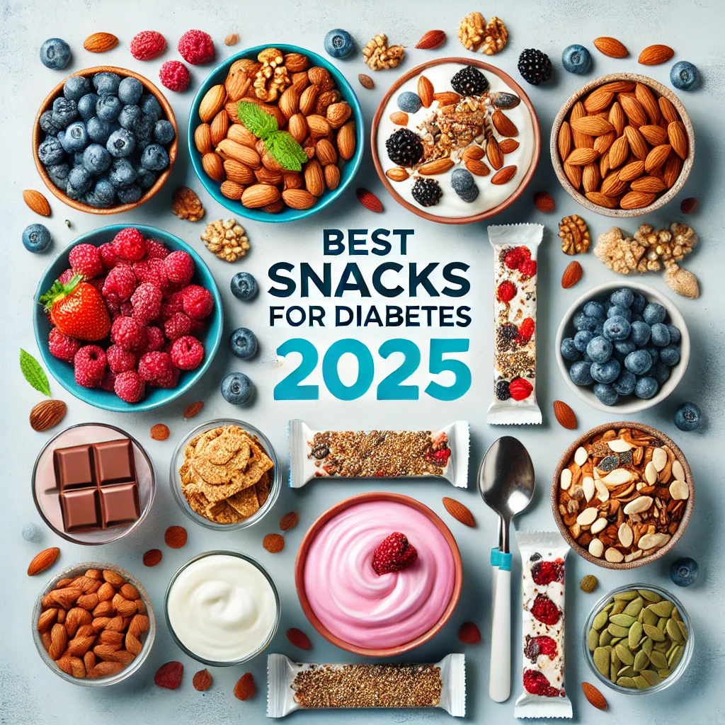 Best Snacks for Diabetes: featured images explaining many sugar friendly snacks.